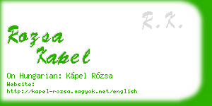 rozsa kapel business card