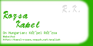 rozsa kapel business card